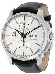 Gucci G-Timeless Srebrny/Skóra Ø40 mm YA126265