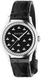 Gucci G-Timeless Czarny/Skóra Ø42 mm YA126380