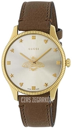 Gucci G-Timeless Srebrny/Skóra Ø36 mm YA1264199