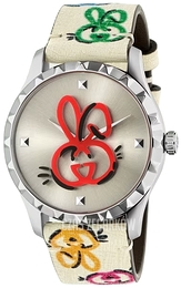 Gucci G-Timeless Srebrny/Skóra Ø38 mm YA1264204