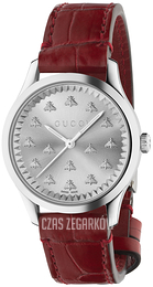 Gucci G-Timeless Srebrny/Skóra Ø38 mm YA1264218