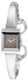 Gucci 128 SM Brązowy/Stal 14x14 mm YA128510