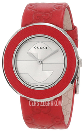 Gucci 129 MD Srebrny/Skóra Ø35 mm YA129421