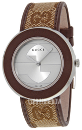 Gucci U-Play Srebrny/Skóra Ø35 mm YA129423