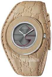 Gucci 129 MD Szary/Skóra Ø35 mm YA129426