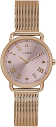 Guess Avery Różowy/Stal w kolorze różowego złota Ø34 mm GW0031L3