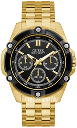 Guess Multifunction Czarny/Stal w odcieniu złota Ø47 mm GW0210G1