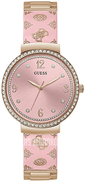 Guess Różowy/Stal w kolorze różowego złota Ø36 mm GW0252L3