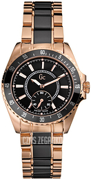 Guess Czarny/Stal w kolorze różowego złota Ø36 mm I47003L2