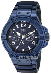 Guess Rigor Niebieski/Stal Ø45 mm U0218G4