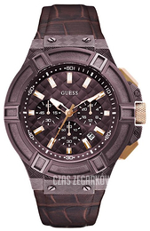 Guess Rigor Brązowy/Skóra Ø45 mm U0408G2