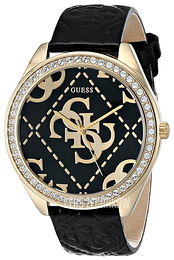 Guess Iconic Czarny/Skóra Ø45 mm U0473L2
