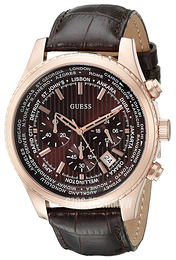 Guess Iconic Brązowy/Skóra Ø46 mm U0500G3
