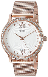 Guess Biały/Stal w kolorze różowego złota Ø39 mm U0766L3
