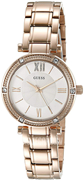 Guess Iconic Biały/Stal w kolorze różowego złota Ø29.5 mm U0767L3