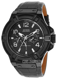 Guess Sporty Czarny/Skóra Ø45 mm W0040G1