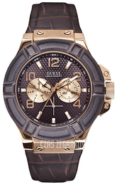Guess Sporty Brązowy/Skóra Ø45 mm W0040G3