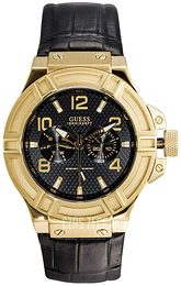 Guess Rigor Czarny/Skóra Ø45 mm W0040G4
