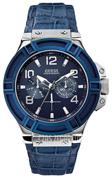 Guess Rigor Niebieski/Skóra Ø45 mm W0040G7