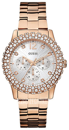 Guess Dazzler Srebrny/Stal w kolorze różowego złota Ø40 mm W0335L3