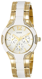 Guess Sporty Biały/Stal w odcieniu złota Ø36 mm W0556L2