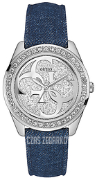 Guess G Twist Srebrny/Skóra Ø40 mm W0627L1