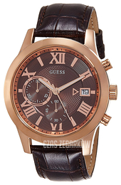 Guess Sporty Brązowy/Skóra Ø45 mm W0669G1