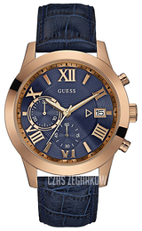 Guess Sporty Niebieski/Skóra Ø45 mm W0669G2