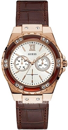Guess Limelight Srebrny/Skóra Ø38 mm W0775L14