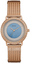 Guess Willow Niebieski/Stal w kolorze różowego złota Ø36 mm W0836L1