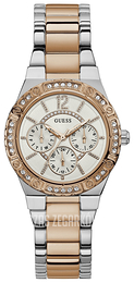 Guess Biały/Stal w kolorze różowego złota Ø29 mm W0845L6