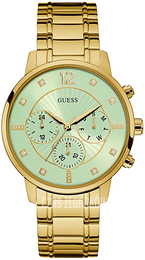 Guess Zielony/Stal w odcieniu złota Ø42 mm W0941L6