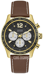 Guess Iconic Czarny/Skóra Ø44 mm W0970G2