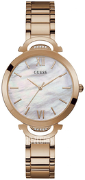 Guess Opal Biały/Stal w kolorze różowego złota Ø36 mm W1090L2