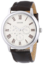 Guess Wafer Biały/Skóra Ø40 mm W70016G2
