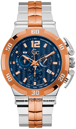 Guess Guess Collection Niebieski/Stal w kolorze różowego złota Ø45 mm Y52007G7