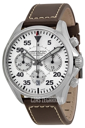 Hamilton Khaki Chronograph Srebrny/Skóra Ø42 mm H64666555