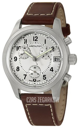 Hamilton Khaki Chronograph Srebrny/Skóra Ø40 mm H68582553