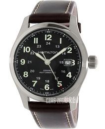Hamilton Khaki Field Czarny/Skóra Ø42 mm H705251-leather
