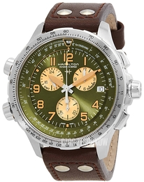 Hamilton Khaki Aviation Zielony/Skóra Ø46 mm H77932560