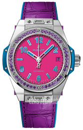 Hublot Big Bang 38mm Różowy/Skóra Ø38 mm 465.SV.7379.LR.1205.POP16
