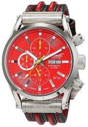 Ingersoll Bison Czerwony/Skóra Ø45 mm IN2813RD