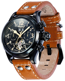 Ingersoll Bison Czarny/Skóra Ø47 mm IN4506BBK