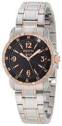 Invicta Angel Czarny/Stal w kolorze różowego złota Ø33 mm 0549