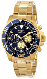 Invicta Pro Diver Niebieski/Stal w odcieniu złota Ø45 mm 12918