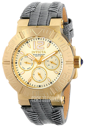 Invicta Angel Żółte złoto/Skóra Ø40 mm 14741