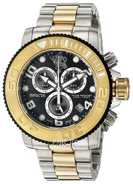 Invicta Sea Czarny/Stal w odcieniu złota Ø50 mm 17991