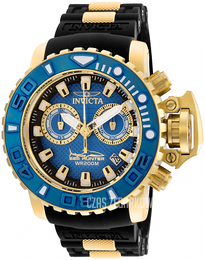 Invicta Sea Hunter Niebieski/18 karatowe żółte złoto Ø50 mm 20476