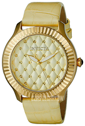 Invicta Angel Żółte złoto/Skóra Ø40 mm 22562