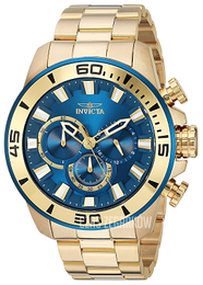 Invicta Pro Diver Niebieski/Stal w odcieniu złota Ø48.5 mm 22587